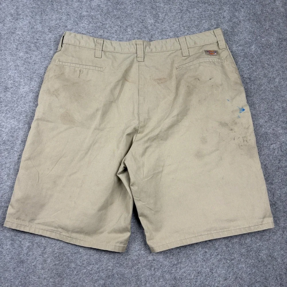 Dickies Work‎ Shorts Mens 40 Tan Khaki Distressed Utility Twill Outdoor Workwear